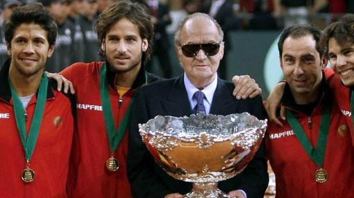 Don Juan Carlos, en la final de la Copa Davis en Sevilla