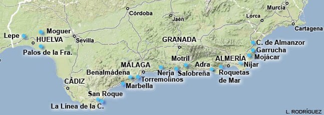 mapa de andalucia costa La costa andaluza se «populariza»