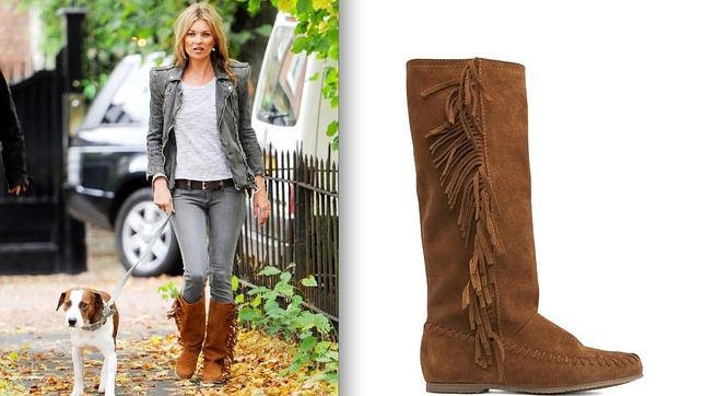 Kate Moss pasea al perro con «botas indias»