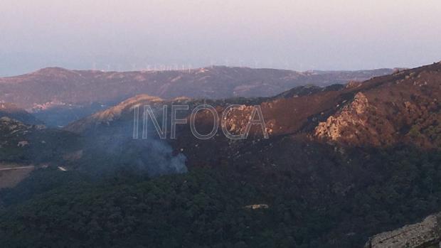 Imgen del nuevo incendio en el paraje de El Palancar tomada por el Infoca