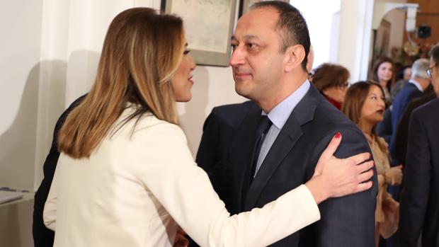 Susana Díaz y Rodríguez de Celis, este viernes en Sevilla