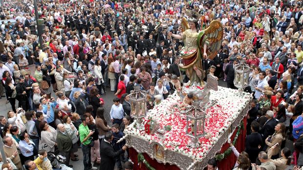 San Rafael, en su última procesión por las calles de Córdoba, el 24 de octubre de 2012