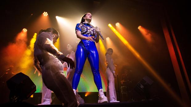 Rosalía, durante un concierto reciente en Nueva York