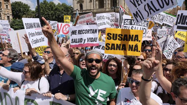 Spiriman, al frente de la manifestación del pasado 10 de junio en Sevilla