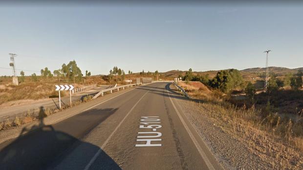 Carreterea HU-5101 a su paso por Calañas, Huelva
