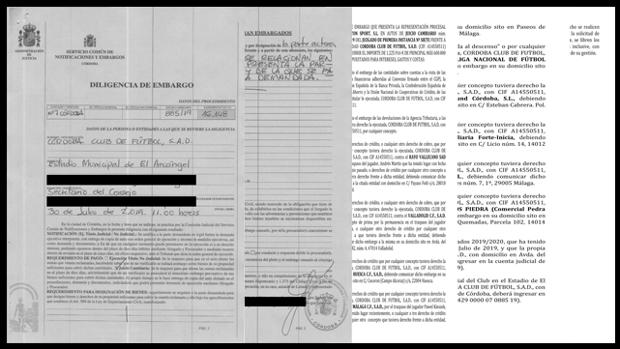 Imagen del documento del embargo