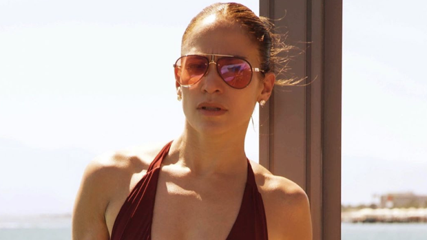 JLo en la playa durante su visita a Málaga