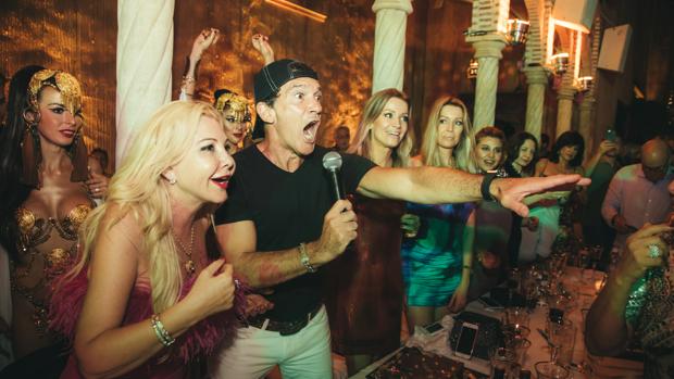 Antonio Banderas durante la fiesta de cumpleaños