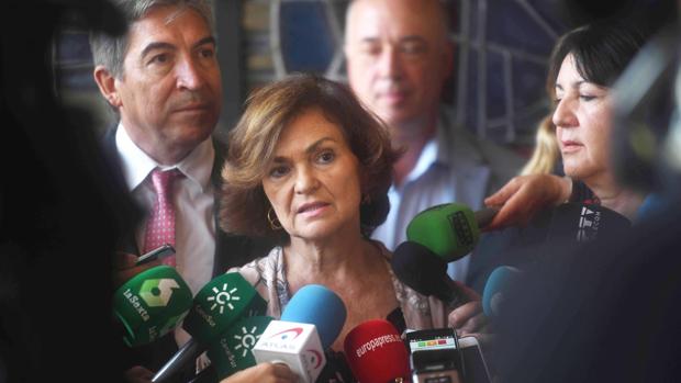 Carmen Calvo, en rueda de prensa