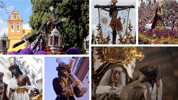 De izquierda a derecha y de arriba a abajo: Jesús Caído, Cristo del Remedio de Ánimas, Jesús Nazareno de Priego, Humildad y Paciencia, Nazareno de La Rambla y Angustias de Córdoba