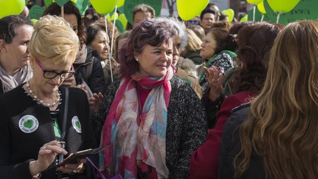 Rutrh Ortiz en una concentración en Huelva