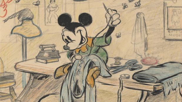 Esbozo de Mickey Mouse para «El sastrecillo valiente»