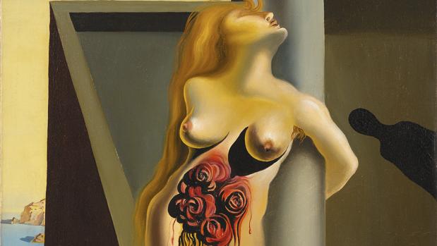 «Las rosas sangrientas» (1930), de Dalí. Detalle