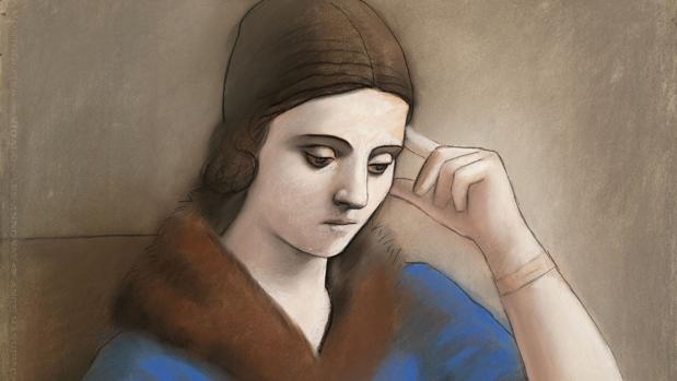 Picasso. «Olga pensativa» (1923). Detalle. Museo Picasso, París