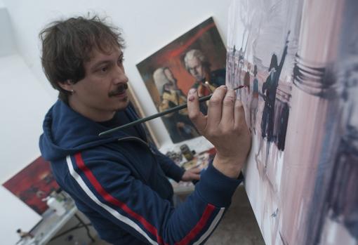 Daniel Parra, en plena creación