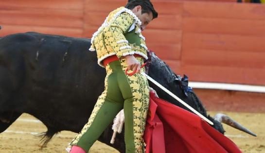 Diego Urdiales, en una trincherilla al primero