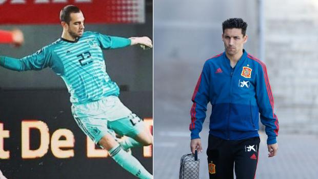 Pau López y Jesús Navas, con la selección española