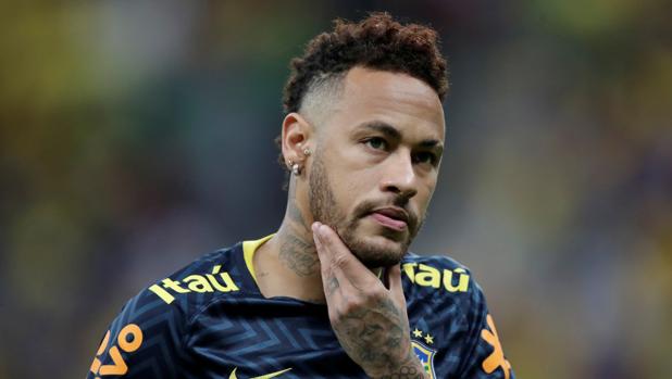 Neymar durante un partido de Brasil