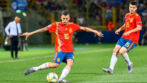Ceballos, en el partido entre Italia y España del Europeo sub 21