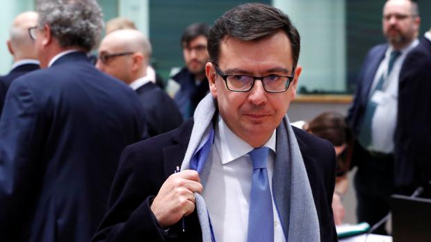 El ministro de Economía, Román Escolano, hoy en Bruselas
