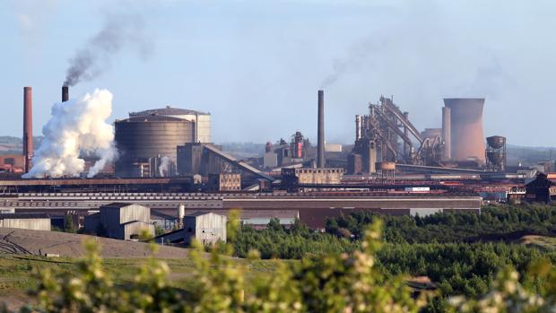 Una fábrica de British Steel en Scunthorpe, al norte de Inglaterra