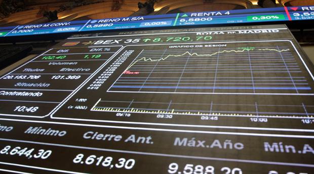 El Ibex logró ayer recuperar los 8.700 puntos