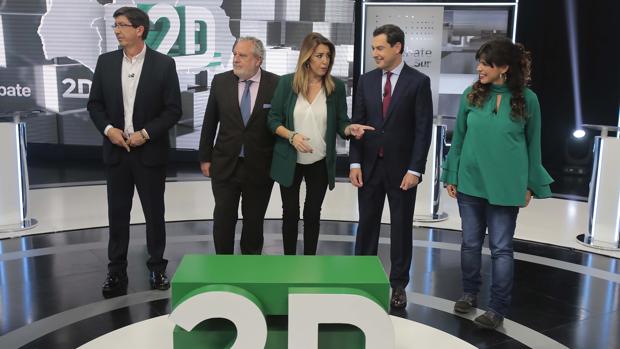 Los candidatos a la presidencia de la Junta en Canal Sur para el primer debate electoral