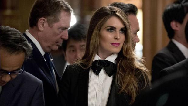 Hope Hicks, esta semana, durante la cena del primer ministro japonés