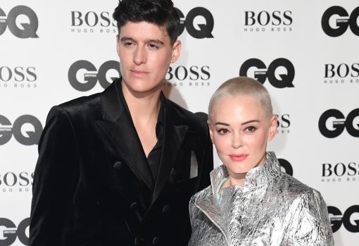 Rose McGowan y su novio, Rain Dove