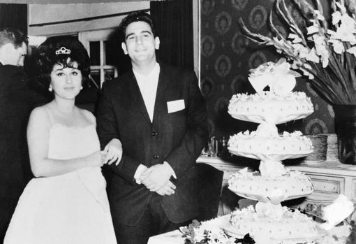 Día de su boda, en 1962