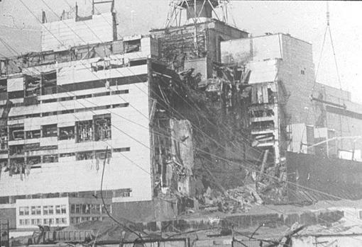 La central nuclear, tras el accidente