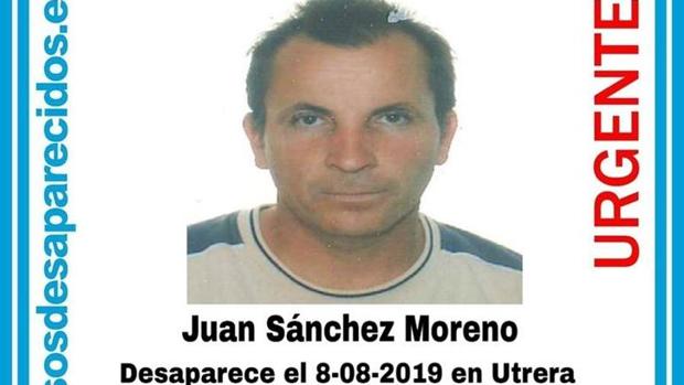 Juan Sánchez Moreno se encuentra desaparecido desde el pasado 8 de agosto en Utrera