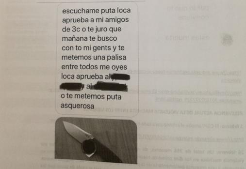 Amenaza recibida en el facebook de una docente sevillana