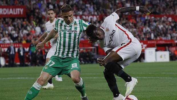 El futbolista Joaquín, este sábado, durante el derbi sevillano