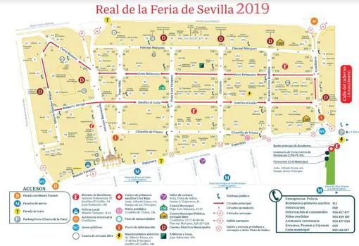 mapa feria sevilla Plano de la Feria de Abril de Sevilla 2019: Todas las calles