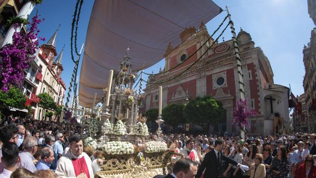 La Custodia de Arfe, en la procesión del Corpus Christi de Sevilla de 2018