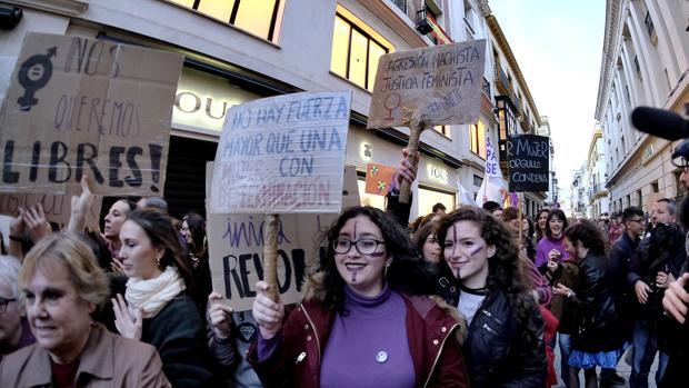 Manifestación del 8 de marzo en la que grabaron el vídeo con los insultos